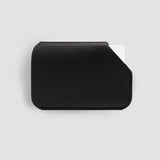 Black Card Holder slider wallet in full grain Italian Leather from side