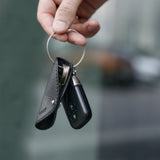 Full grain lather Key cord fob with minimal details