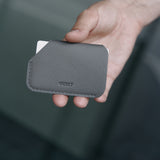 Small Leather Card Holder Wallet from back side with Ocult logotype