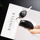 Leather Key fob wit car key assembled