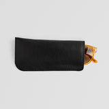 Black Leather Eyewear Sleeve - Front