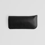 Black Leather Eyewear Sleeve - Glasses Inside Back Side