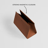 Minimalist Dopp Kit. Toiletry Bag with Strong Magnetic Closure. Brown