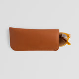 Brown Leather Eyewear Sleeve - Front