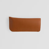 Brown Leather Eyewear Sleeve - Front with Glasses Inside