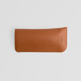 Brown Leather Eyewear Sleeve - Back with Glasses Inside