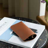 Brown Leather Eyewear Sleeve on the Table