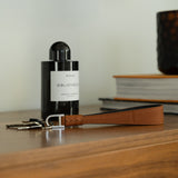 Brown leather long keyring back side