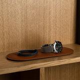 Brown Leather Pad for Favourite Accessories on the Shelf