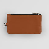 Brown Leather Zip Pouch Wallet Front