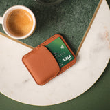 compact card holder wallet in brown leather for everyday use