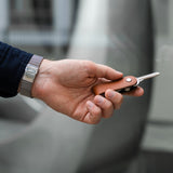 Compact leather key organizer in brown color
