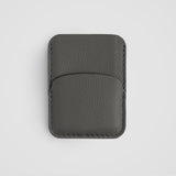 Compact card holder, grey color.