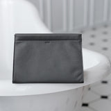 Minimalist Dopp Kit. Toiletry Bag with Strong Magnetic Closure. Grey Color.