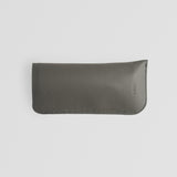 Grey Leather Eyewear Sleeve - Back with Glasses Inside