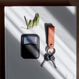 Brown leather key chain organizer