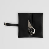 Leather watch roll case opened with watch