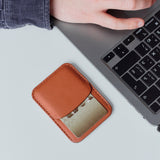 Slim card holder wallet brown color