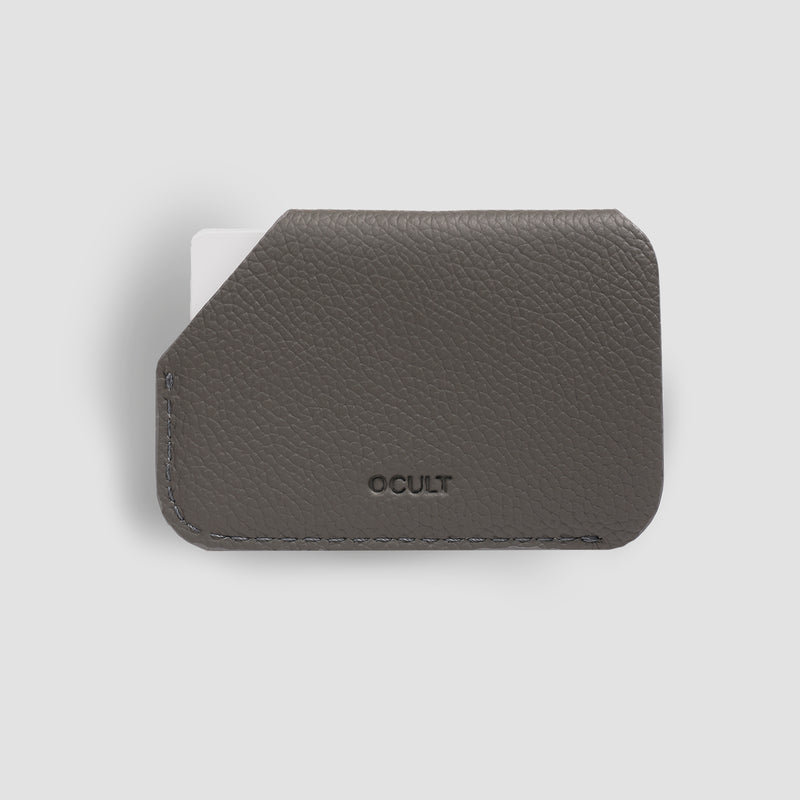 Full grain leather wallet from back side with Ocult logotype