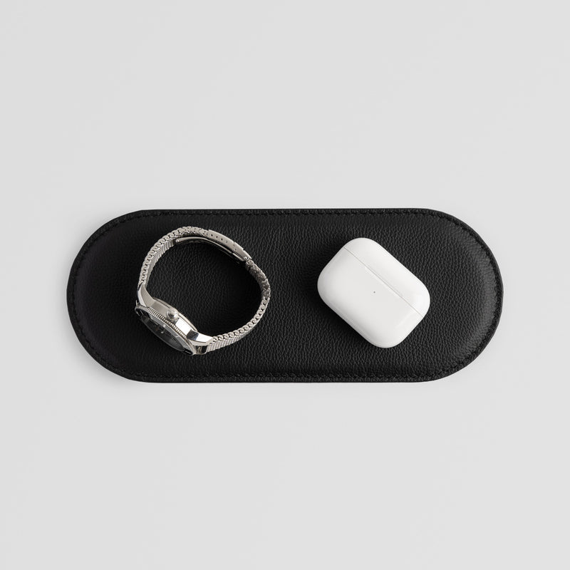 Black Leather Pad for Favourite Accessories