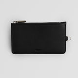 Black Leather Zip Pouch Wallet Back