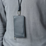 minimalist leather zip wallets on chain for men and women