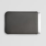 Grey Leather MacBook Sleeve - Front