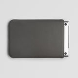 Grey Leather MacBook Sleeve - Back