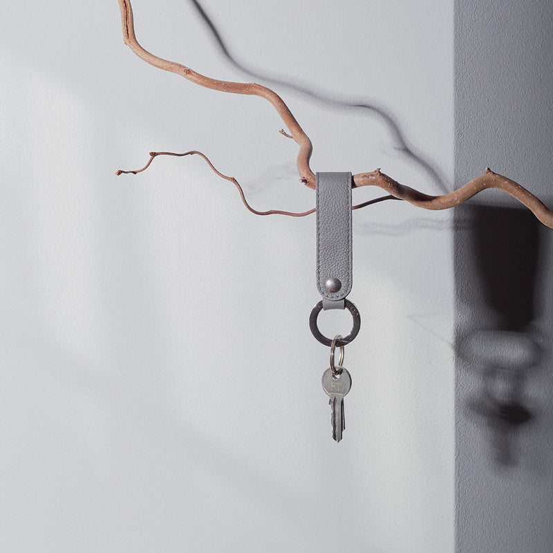 Brown leather key chain organizer for keys