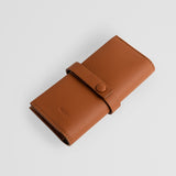 Leather watch roll case back - brown color